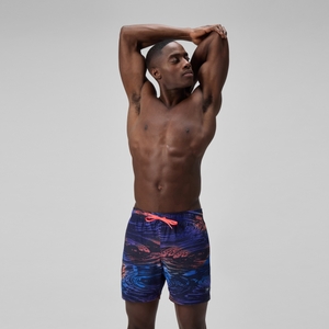 Men's Redondo Edge Printed 16" Swim Trunks Blue