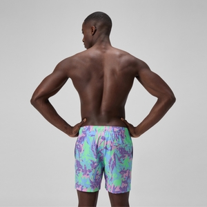 Maillot de bain à imprimé violet/vert de 16 po Redondo Edge pour hommes
