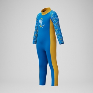 Combinaison protection UV Bébé Garçon Learn to Swim bleu/jaune