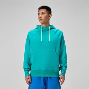 SPEEDO LOGO FLEECE HOODIE AU BLUE/GREEN - M