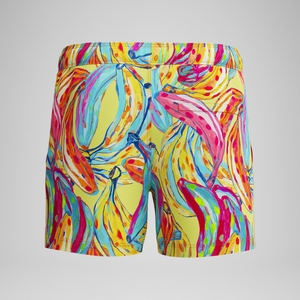 Men's Redondo Edge Printed 14" Swim Trunks Orange/Green