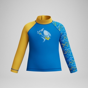 Infant Boys Learn to Swim Long Sleeve Rashguard Blue/Yellow - 2YRS