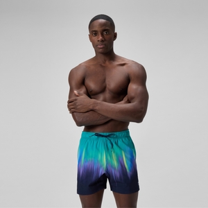 Herren Redondo Edge Badeshorts 40 cm mit Print Grün/Blau
