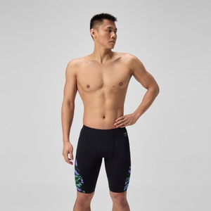 SPEEDO ML PRINTED SIDE SPLICED JAMMER AM BLACK/ - 34