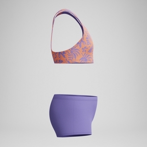 Mädchen Boyleg Bikini mit Allover-Print Violett/Gelb
