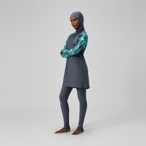 Damen dreiteiliges Schwimm-Set Grau/Grün