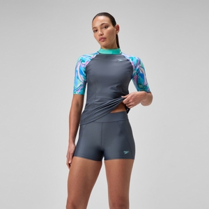 Women's Solid Panel Shorts Grey