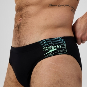 Slip de bain Homme Medley Logo 7 cm noir/vert
