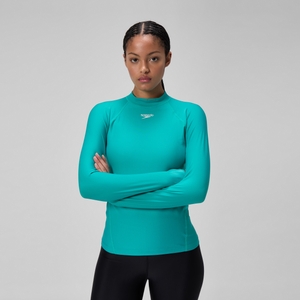 T-shirt rashguard Femme à manches longues turquoise