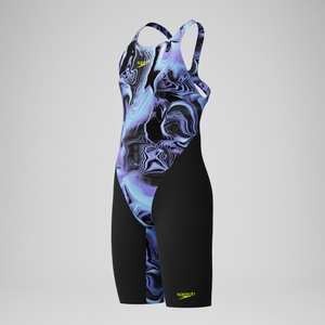 Combinaison partielle Fille Fastskin Endurance+ Max dos ouvert noir/bleu
