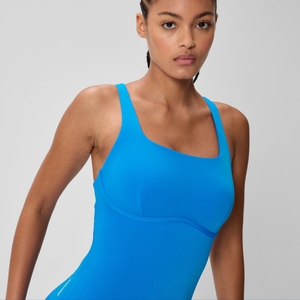 Maillot de bain Femme à bande flexible avec soutien-gorge intégré bleu/turquoise