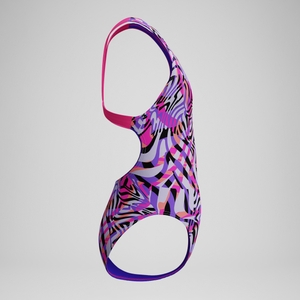 Maillot de bain Fille Allover Leaderback rose/noir