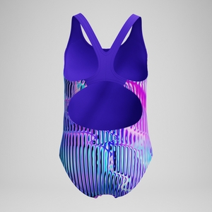 Girls Allover Splashback Swimsuit Purple/Pink