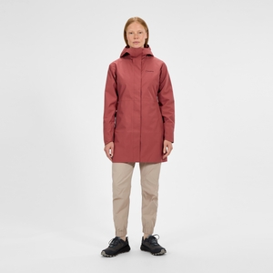 Omeara lange wasserdichte Jacke für Damen - Rot