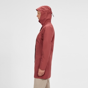 Women's Omeara Long Waterproof Jacket - Red