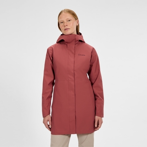 Women's Omeara Long Waterproof Jacket - Red