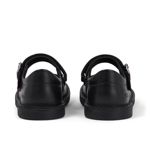 Junior Girls Adlar MJ Scallop Leather Black