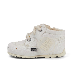 KICKERS KICK HI BABY GLITTER LTHR BU WHT - 4: