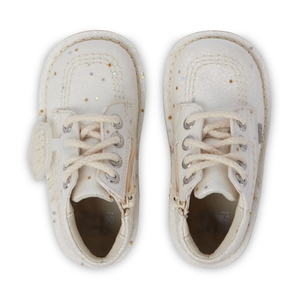 Infant Unisex Kick Hi Glitter Boots White
