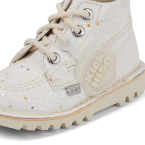 Infant Unisex Kick Hi Glitter Boots White