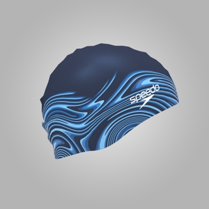 Adult Elastomeric Printed Caps Navy
