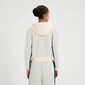 Strick-Kapuzenpulli Laneisa für Damen Cremeweiss