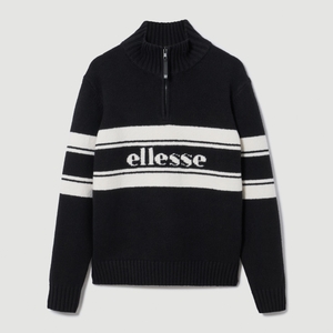 Strick-Sweatshirt Palloni mit Viertelreißverschluss für Herren Schwarz