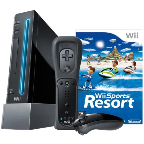 Black Nintendo Wii Console including Wii Sports + Wii Sports