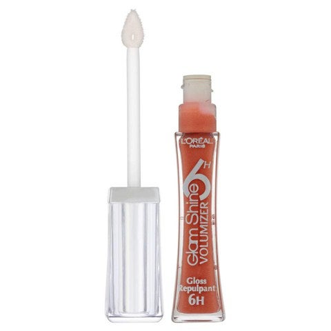 Gloss L'Oréal Glam Shine 186 Aqua Grapefruit - 6ml - Hydratant, Non Collant - Fabriqué En France