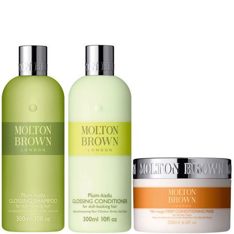 Molton Brown Plum-kadu Glossing Shampoo, Conditioner 300ml & Deep Conditioning Hair Mask 200ml (Bundle)