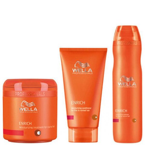 Wella Professionals Enrich Volumising Trio for Fine to Normal Hair- Shampoo, Conditioner & Treatment