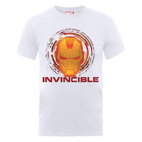 Marvel Avengers Assemble Iron Man Invincible Men's T-Shirt - White - S ...
