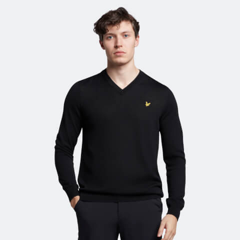 Men's Golf V Neck Pullover - True Black