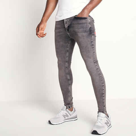 Nachhaltige Stretch-Jeans (skinny Fit) – grau verblasst