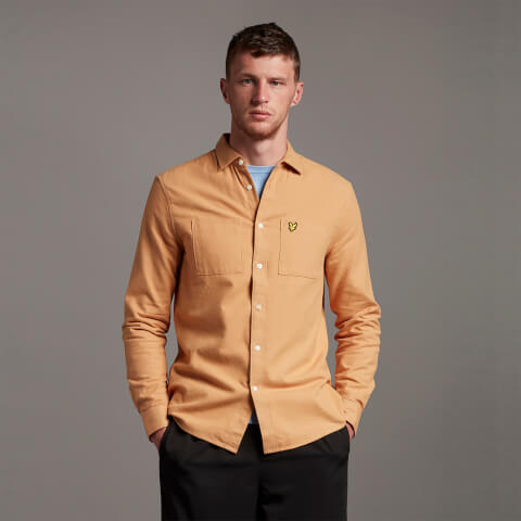 Men's Brushed Cotton Twill Shirt - Tan