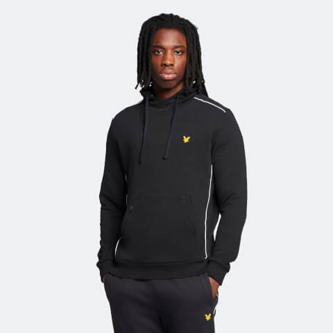 Men's Hoodie with Contrast Piping - True Black