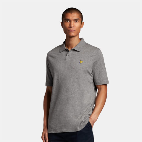 Flecked Polo Shirt - Mid Grey Marl