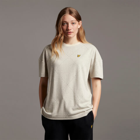 Women's Brushed Argyle T-Shirt - Vanilla