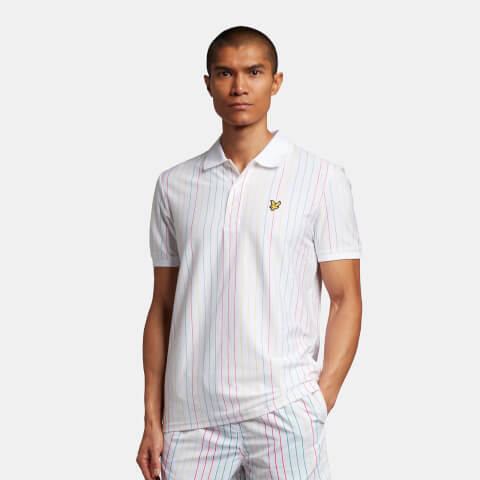 Men's Multi Stripe Polo Shirt - White