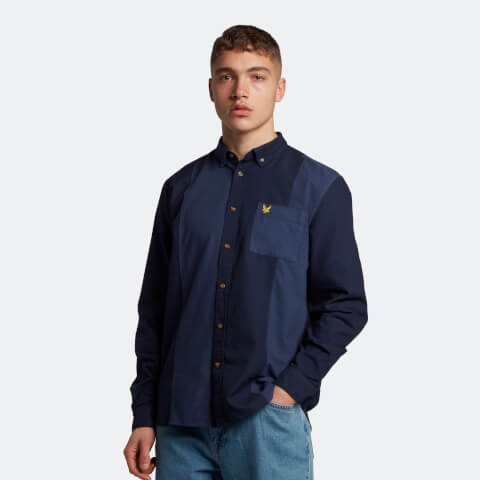 Archive Overdyed Panelled Oxford Shirt - Dark Navy
