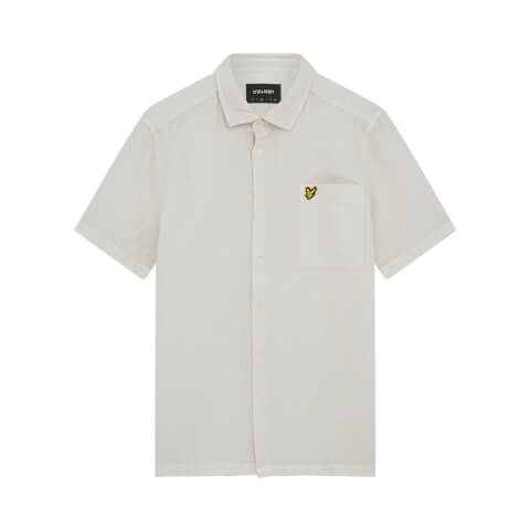 Men's Short Sleeve Washed Oxford Linen Shirt - Light Mist