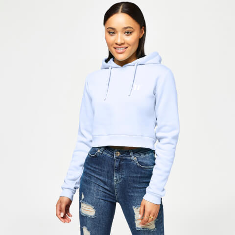Core Crop-Hoodie – hellblau