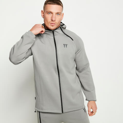 Trainingsjacke mit Kapuze – silbern