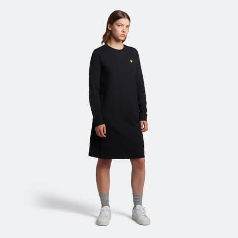 Women's Long Sleeve T-Shirt Dress - Jet Black
