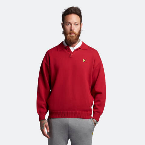 Lyle & Scott Men's Blousson Knitted Polo - Tunnel Red