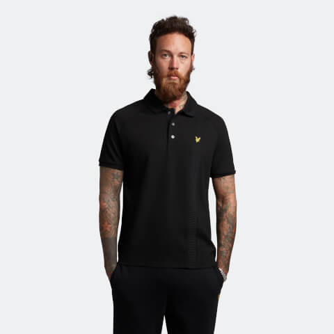 Men's Ottoman Insert Polo Shirt - Jet Black