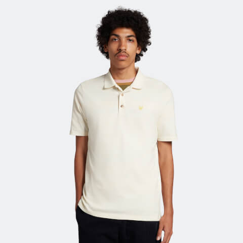 Men's Archive Abstract Polo Shirt - Buff White