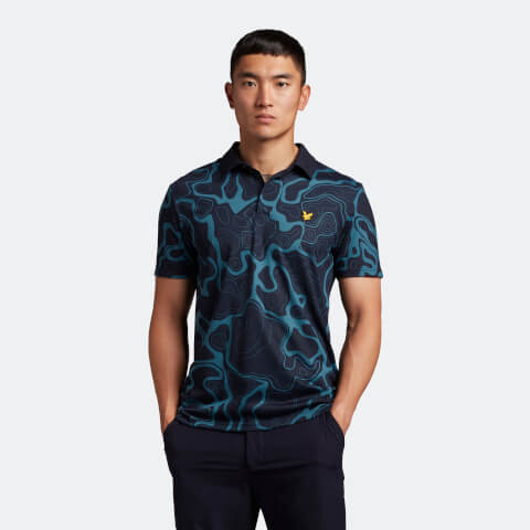 Men's Golf Contour Polo Shirt - Azure/ Dark Navy