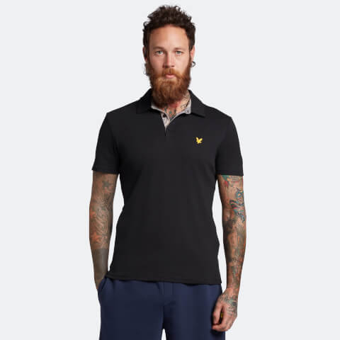 Men's Golf Contour Placket Polo Shirt - Jet Black