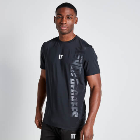 11 Degrees Embossed Print T-Shirt - Black